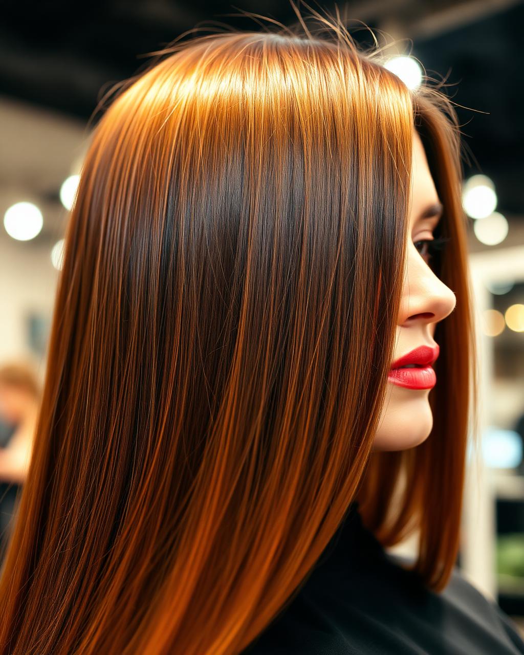 Sleek glossy blow-dry